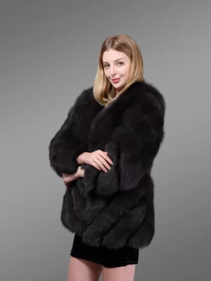 Fur Oversized Waistcoat in Deep Black
