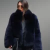 Real Fox Fur Straight Winter Coat