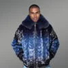 Men’s Jacket in Mink with Fox Fur Collar