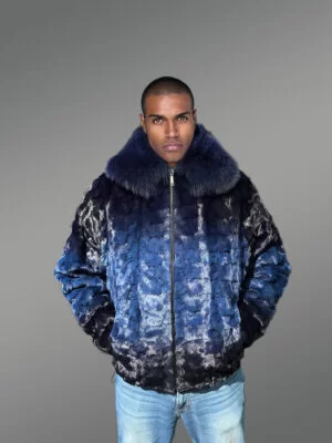 Men’s Jacket in Mink with Fox Fur Collar