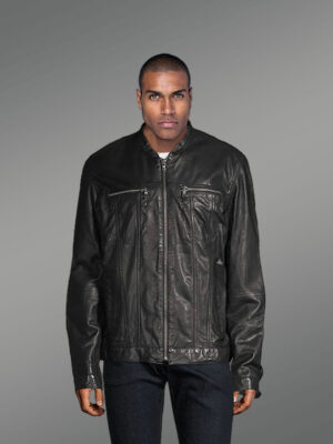 Black Moto Leather Jacket for Men