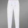 White Leather Joggers