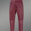 Leather Joggers in Wine