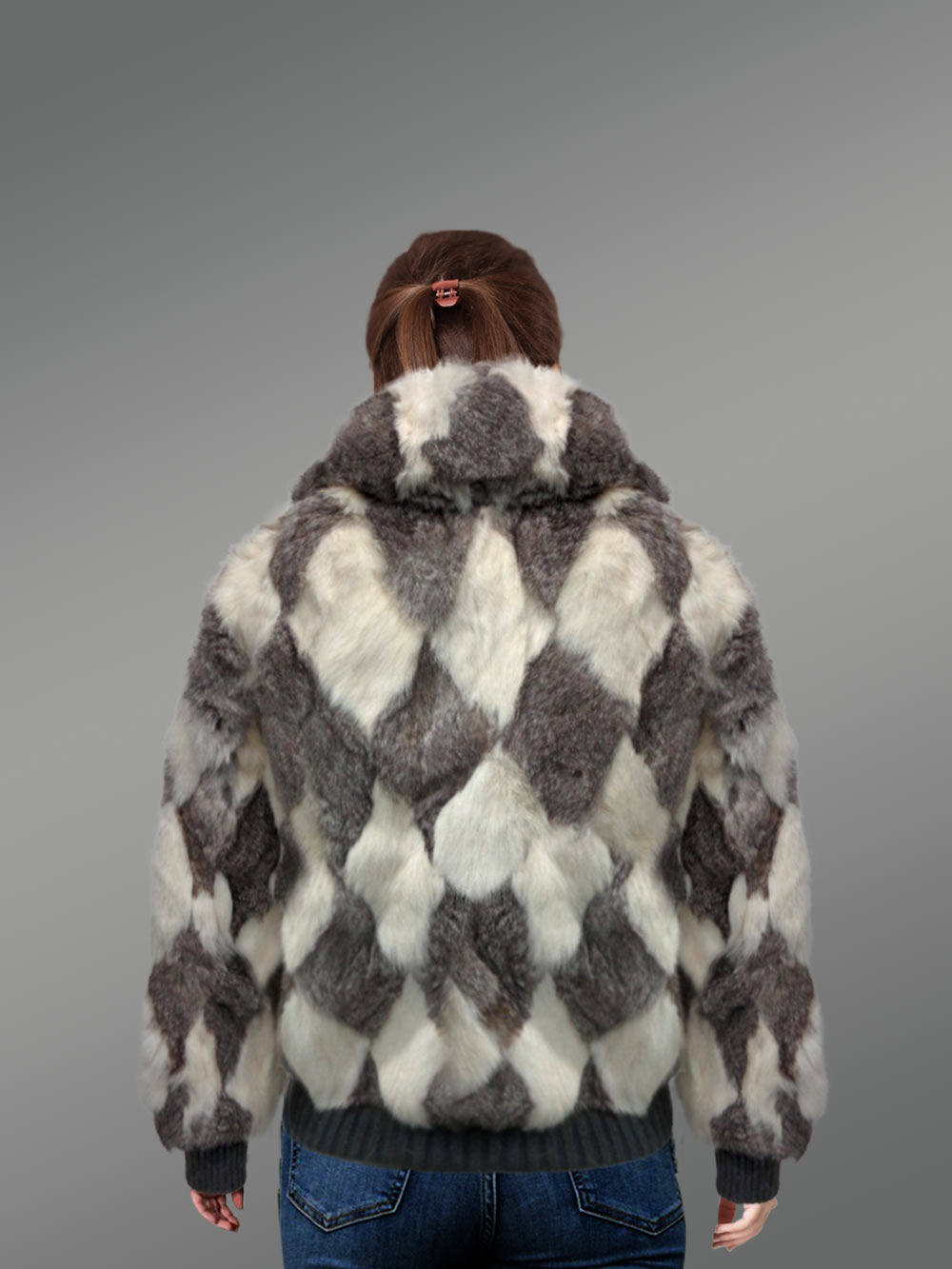 Women's Fur Coat Women  Plush Burgundy Bomber Jacket