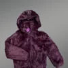 Kids’ Purple Rabbit Fur Bomber Jacket