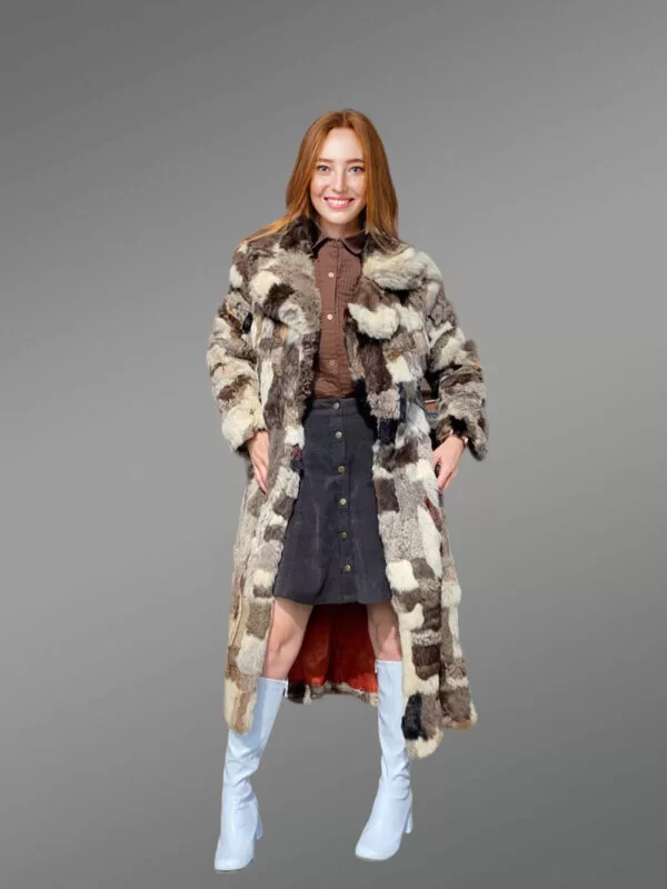 Long Rabbit Fur Coat