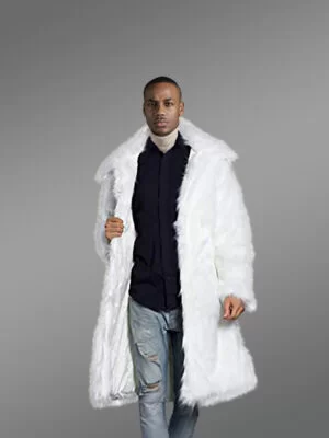 Long Rabbit Fur Coat for Men