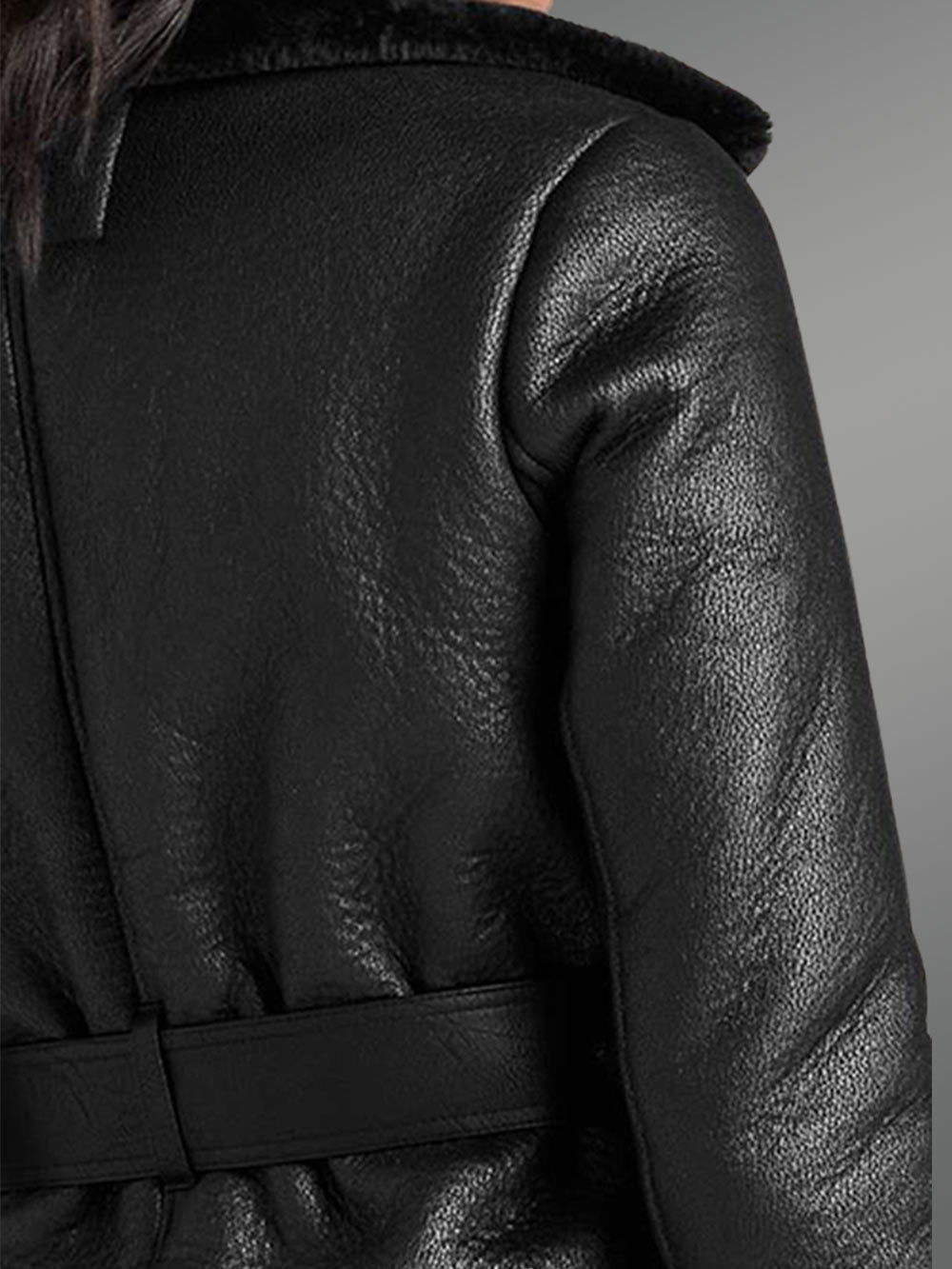 Shearling Lined Belted Suede Jacket