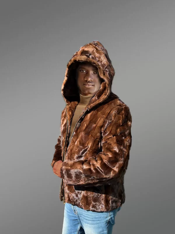 Classic Mink Fur Jacket with Hood Is a New Stylish Attire For Men