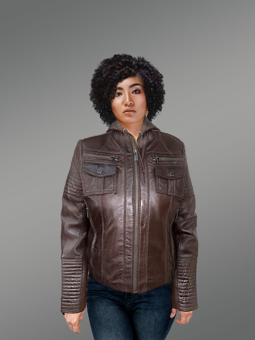 Women's Motorcycle Leather Jacket