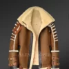 Masculine Shearling Jacket in Tan redefining fashion