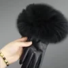 Womens Winter Glove With Fox Fur Cuff