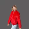 Mink Bomber for Women in Red Is Appealing and Attractive With a Touch of Luxury