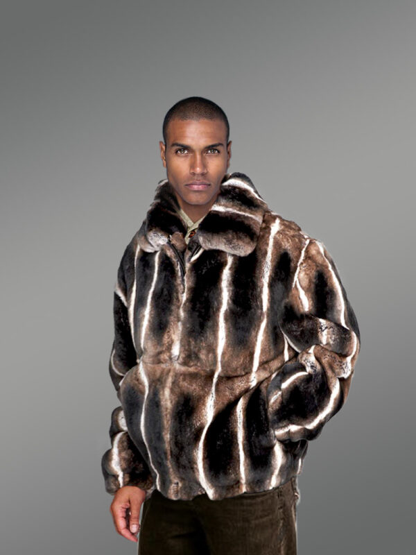 Rabbit Fur Bomber for Men - Image 3
