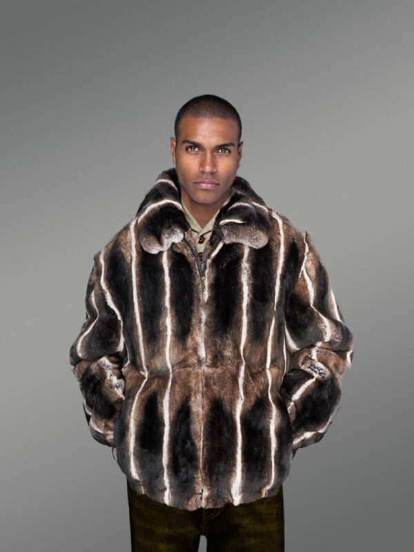 Rabbit Fur Bomber for Men - Image 2