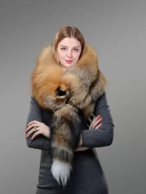 Womens fox fur scarf