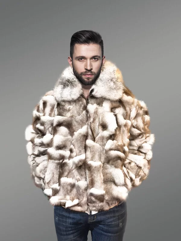 Genuine Fox Fur Winter Jacket for men