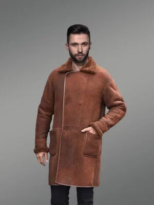 Winter Brown Fur Leather Long Trench Overcoat