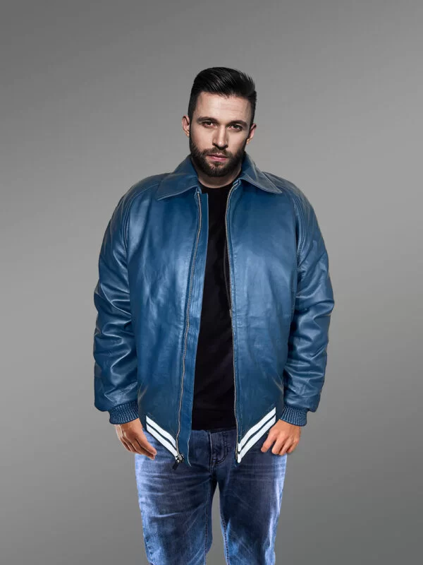 Comfy Leather Bomber Jacket for Men