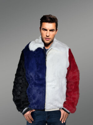 Opulent Fox fur Bomber Jacket for Men (2)
