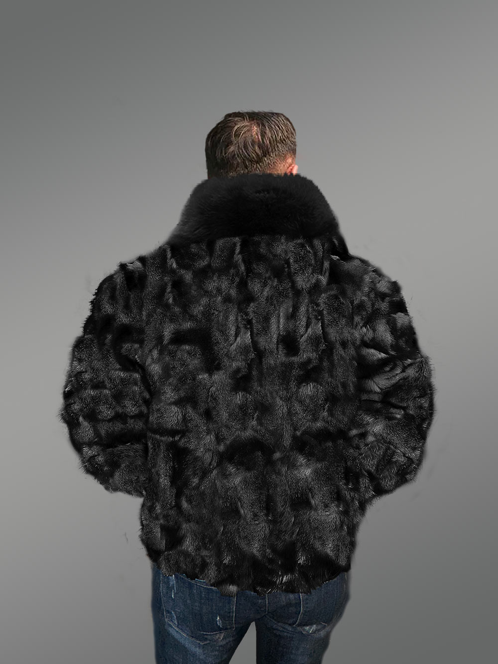 Bomber Fox Fur Jacket for Men to Sport a Rocking Look