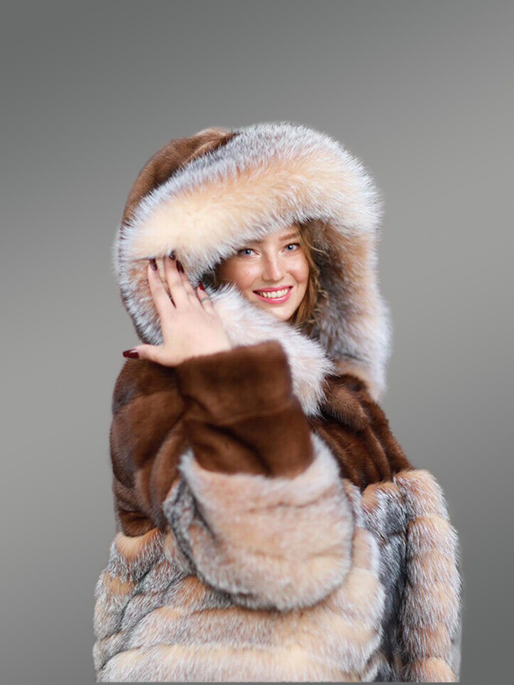 Mink Coat for Men with Fox Fur Accents