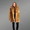 Dressy Natural Red Fox Fur Coat