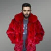 Fox Fur Bomber Jacket for Men