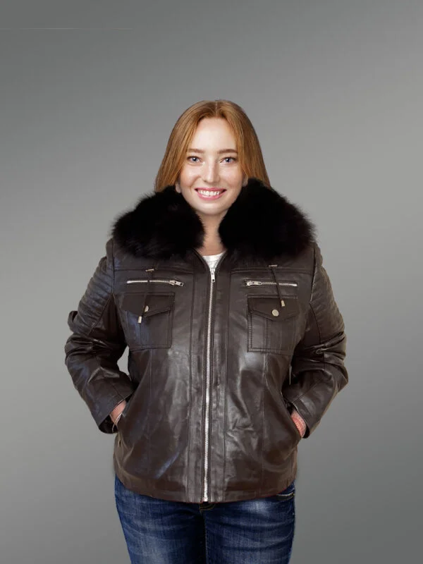 Womens Classic Leather Jacket