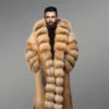 Men’s Red Fox Fur Long Tuxedo Coat