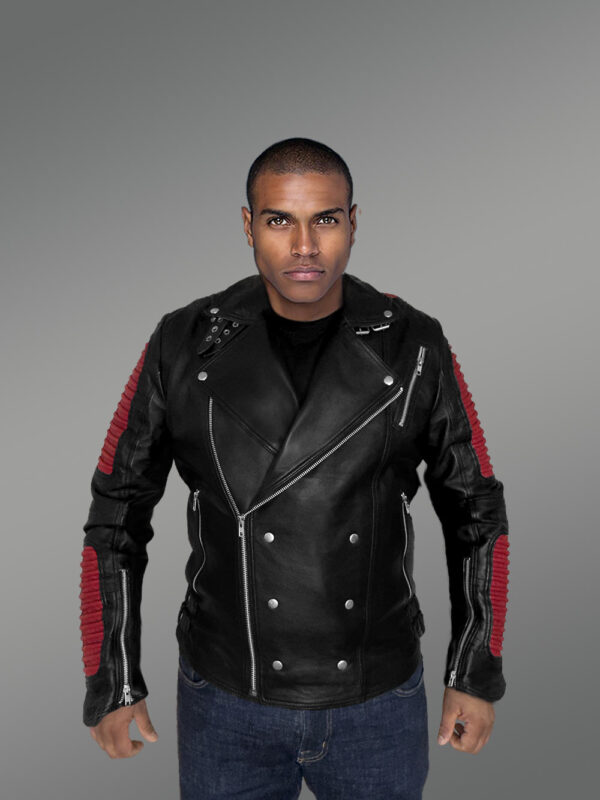 Men’s Dual Color Leather Jacket with a Majestic Warm Feel - Image 6