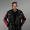 Men’s Dual Color Leather Jacket with a Majestic Warm Feel