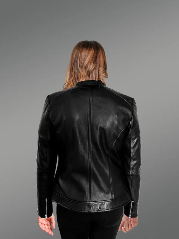 Women’s Leather Biker Jacket in Quilt