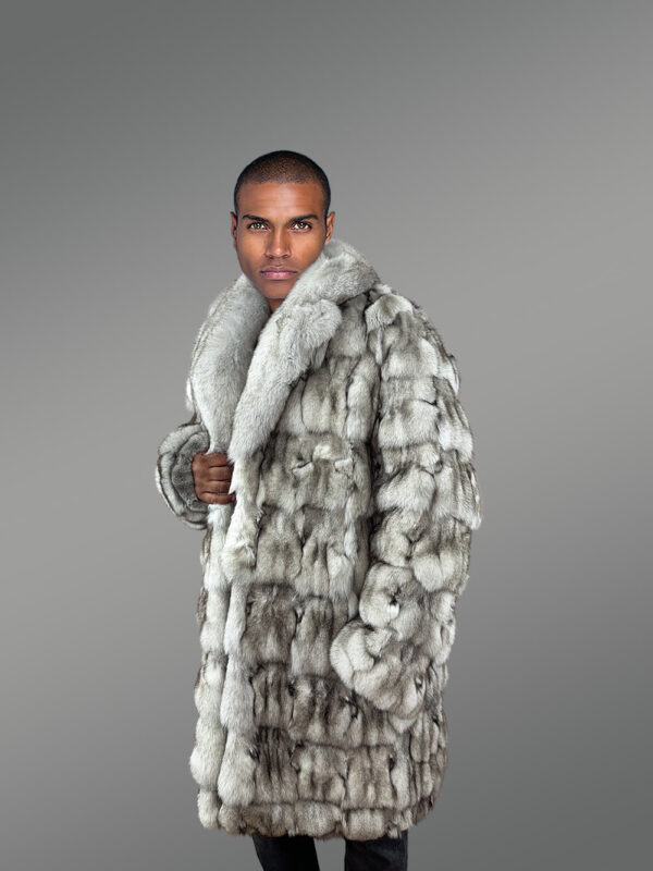Mens Fox Fur Overcoat with Thermal Respite and Modish Look
