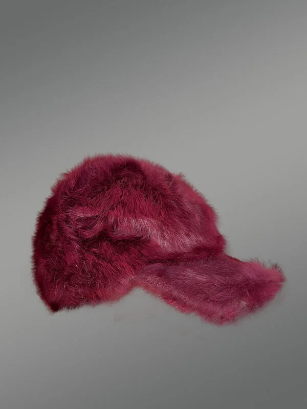 Mens Rabbit Baseball Hat in Burgundy for a Comfy Flamboyant look - Image 3