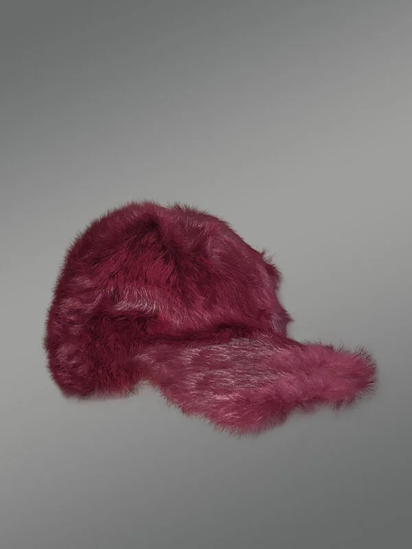 Mens Rabbit Baseball Hat in Burgundy for a Comfy Flamboyant look - Image 2