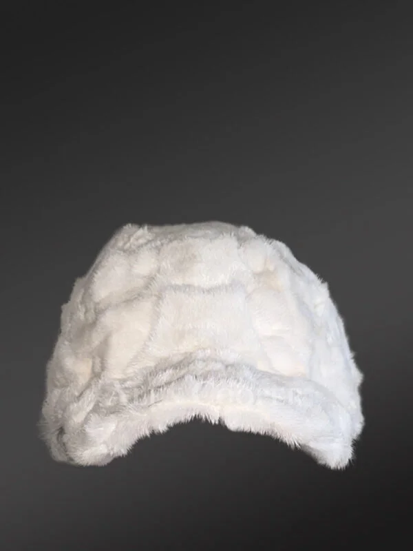 Mens White Mink Baseball Hat for a Classy Ceremonial Look - Image 4