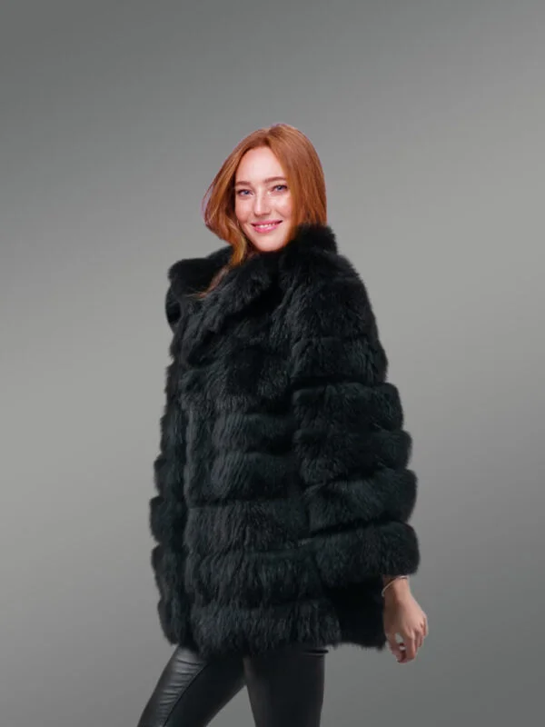 Women’s Mid Length Raccoon Fur Coat - Image 4