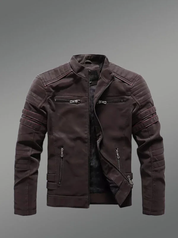 Mens Brown Matt Leather Jacket – Elegant Outfit Ensuring Absolute Comfort - Image 5