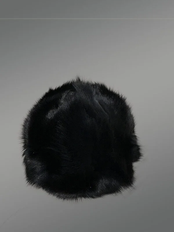 Mens Rabbit Baseball Hat in Black with an Exquisite Wintry Look - Image 3