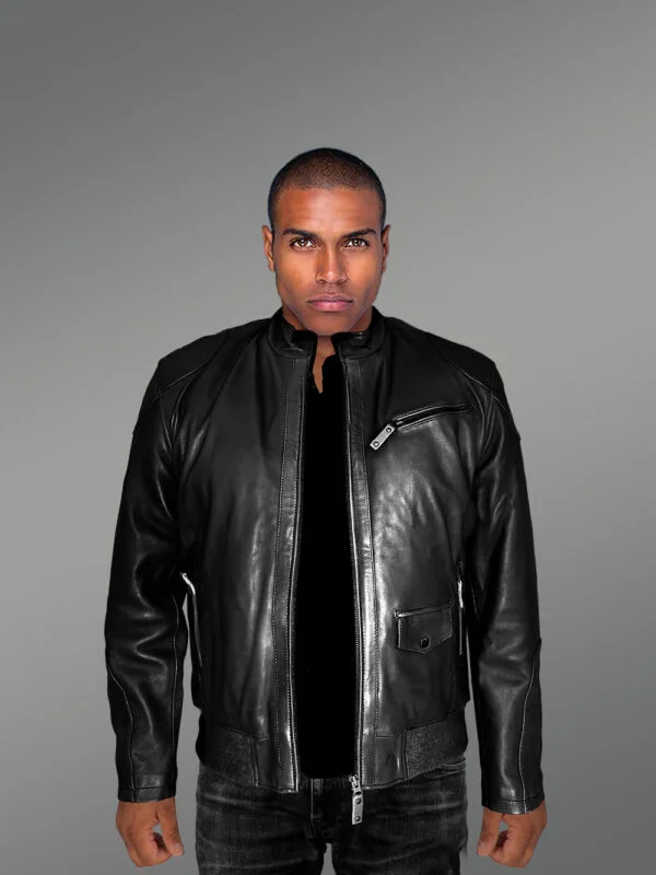 Mens Trendy Leather Bomber Jacket –Exuding a Dapper Look