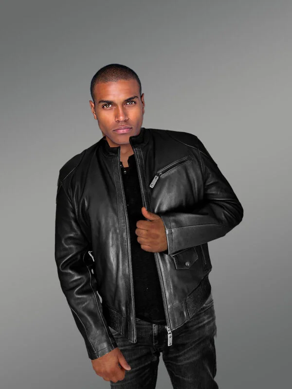 Mens Trendy Leather Bomber Jacket –Exuding a Dapper Look - Image 7