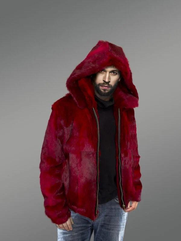 Fox Fur Bomber Jacket for Men - Image 3