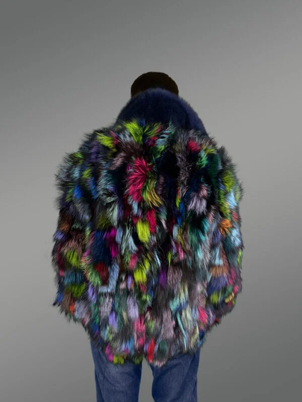 Mens Multicolor Fox Fur Bomber to Look Super Stylish - Image 2