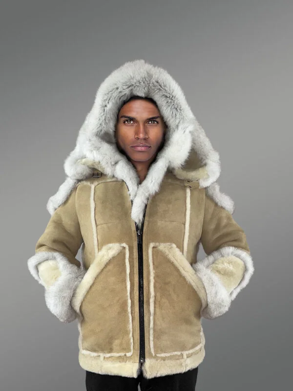 Mens Shearling Jacket with Fox Fur Accents – A Swanky Thermal Wear - Image 6