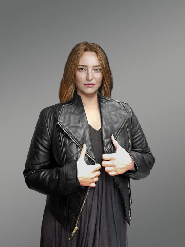 Womens Crop Lambskin Leather Jacket – Perfect Choice for Trendsetters - Image 2