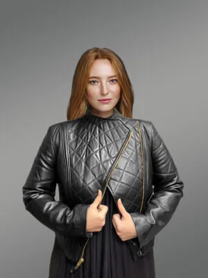 Womens Crop Lambskin Leather Jacket – Perfect Choice for Trendsetters