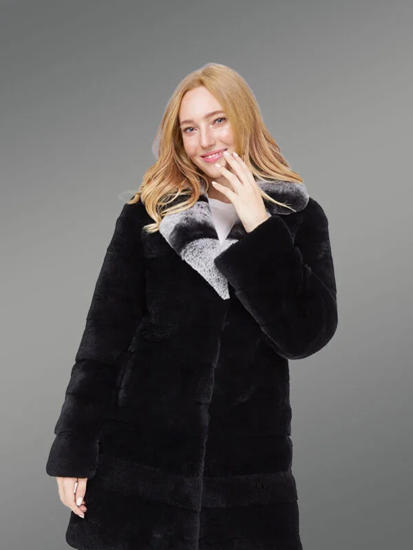 Womens long fur coat in Black – Sophistication at its peak - Image 5