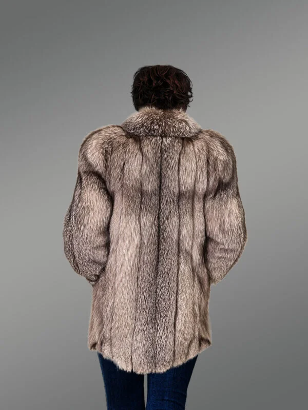 Women’s Silver Fox Fur Coat - Image 2