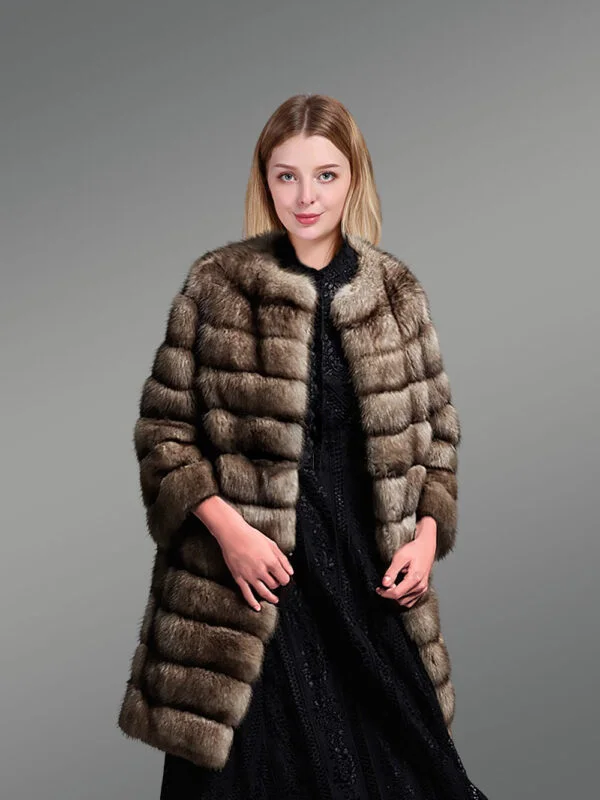 Womens Brown Sable Fur Coat– Embodiment of Elegance and Luxury